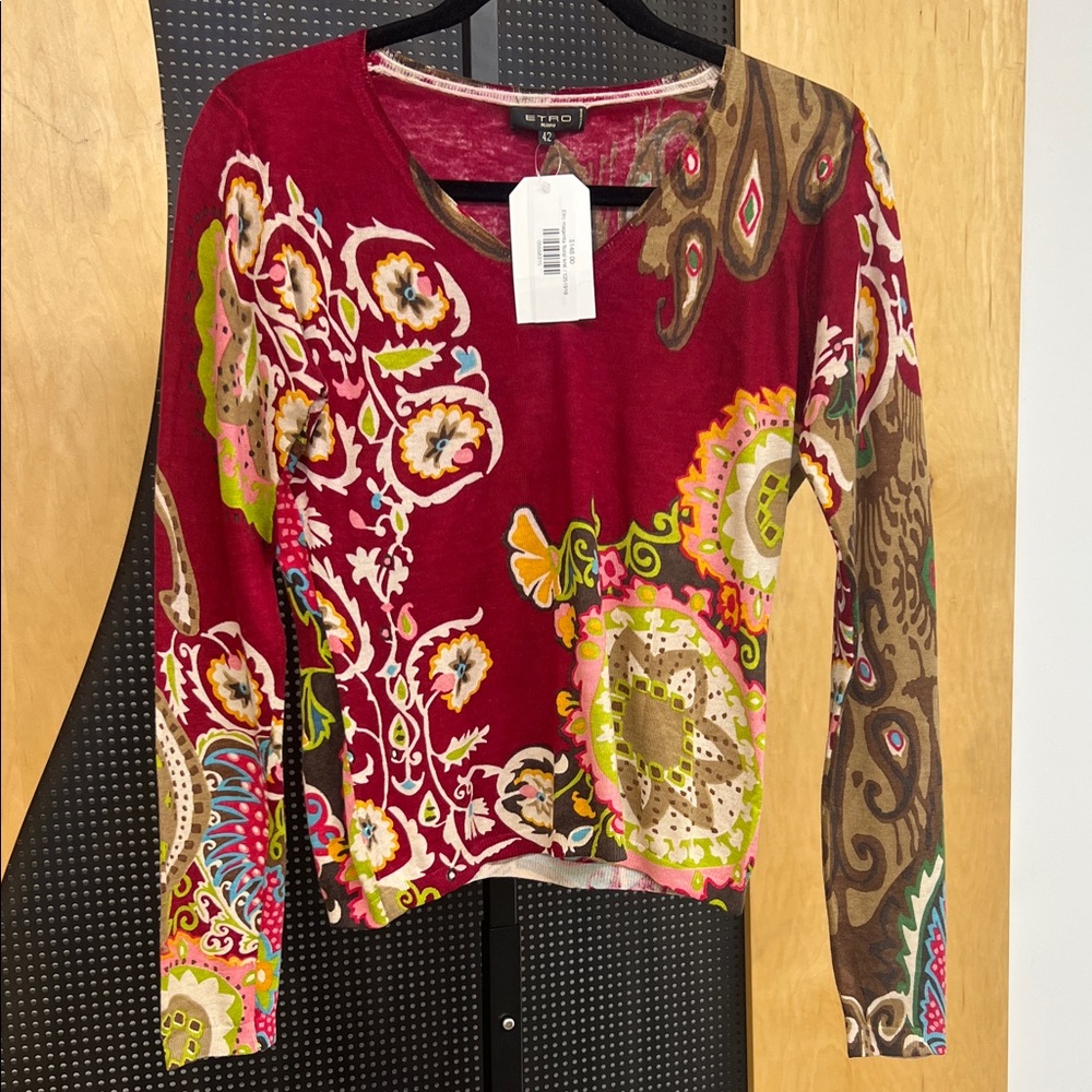 Etro Multicolor V-neck Sweater